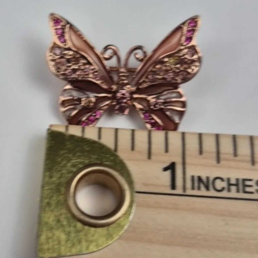Vtg Butterfly Pin Lot of 4 w/ Liz Claiborne Gold Tone Brooches Rhinestone Insect